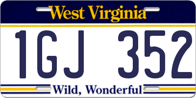 WV license plate 1GJ352