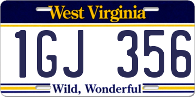 WV license plate 1GJ356