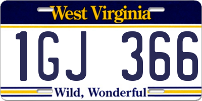 WV license plate 1GJ366