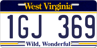 WV license plate 1GJ369