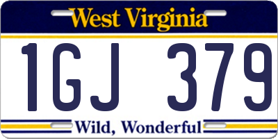 WV license plate 1GJ379