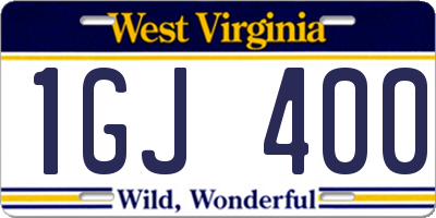 WV license plate 1GJ400