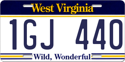 WV license plate 1GJ440