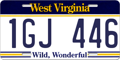 WV license plate 1GJ446