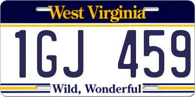 WV license plate 1GJ459