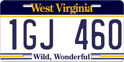 WV license plate 1GJ460