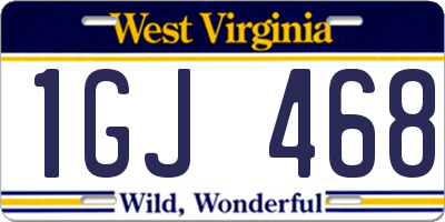 WV license plate 1GJ468