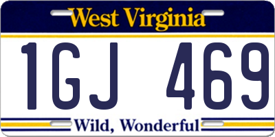 WV license plate 1GJ469
