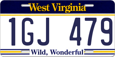 WV license plate 1GJ479