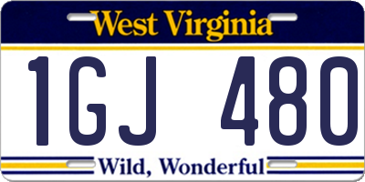 WV license plate 1GJ480