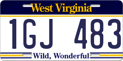 WV license plate 1GJ483