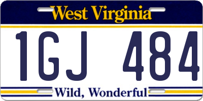 WV license plate 1GJ484