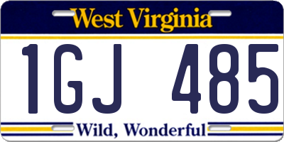 WV license plate 1GJ485