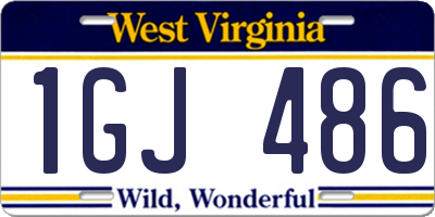WV license plate 1GJ486