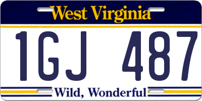 WV license plate 1GJ487