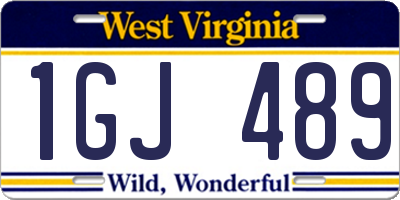 WV license plate 1GJ489