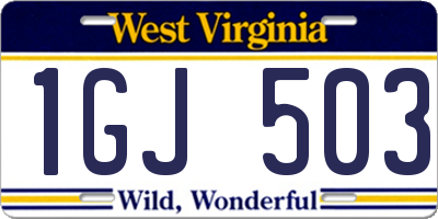WV license plate 1GJ503