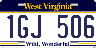 WV license plate 1GJ506