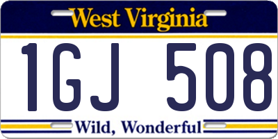 WV license plate 1GJ508