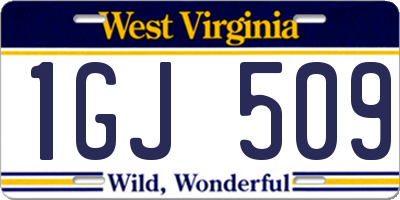 WV license plate 1GJ509
