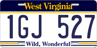 WV license plate 1GJ527