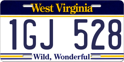 WV license plate 1GJ528