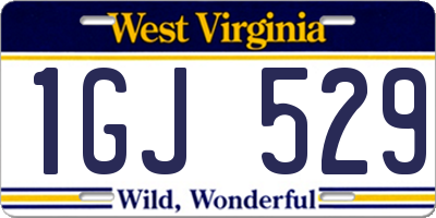 WV license plate 1GJ529