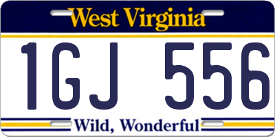 WV license plate 1GJ556