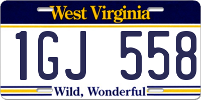WV license plate 1GJ558