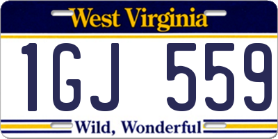 WV license plate 1GJ559