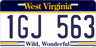 WV license plate 1GJ563