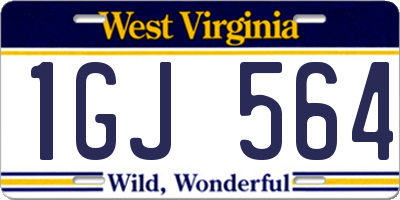 WV license plate 1GJ564