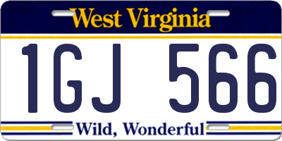 WV license plate 1GJ566