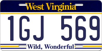WV license plate 1GJ569