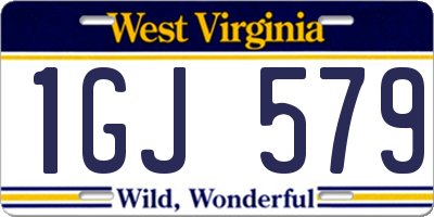 WV license plate 1GJ579