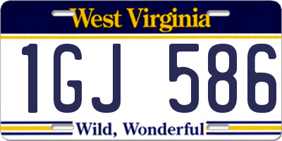 WV license plate 1GJ586