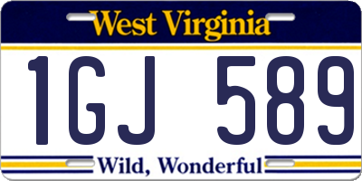WV license plate 1GJ589