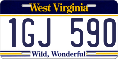 WV license plate 1GJ590