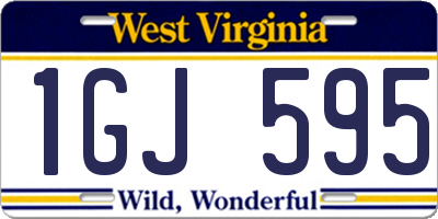 WV license plate 1GJ595