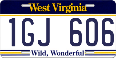WV license plate 1GJ606