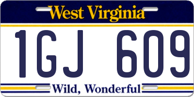 WV license plate 1GJ609