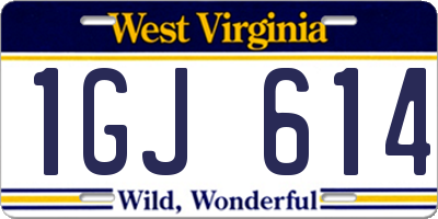 WV license plate 1GJ614