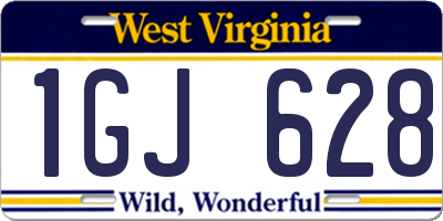 WV license plate 1GJ628