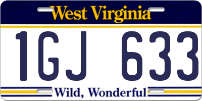 WV license plate 1GJ633