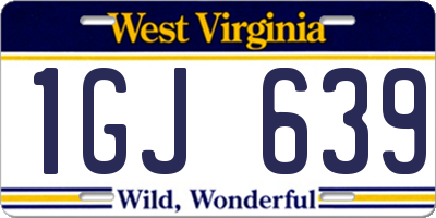 WV license plate 1GJ639