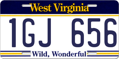 WV license plate 1GJ656