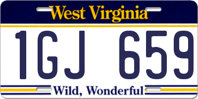 WV license plate 1GJ659