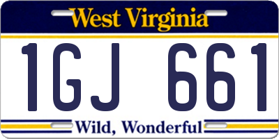 WV license plate 1GJ661