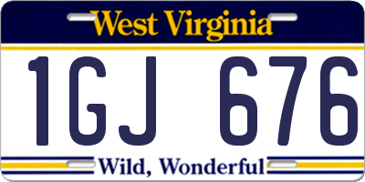 WV license plate 1GJ676