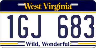 WV license plate 1GJ683